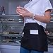3 Pockets Waist Apron (Pack of 2) - Waitress apron, Kitchen apron, Black apron - by Rmeny (Black)