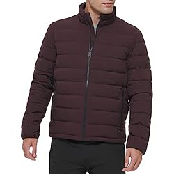 DKNY Men's Light-Weight Quilted Stand Collar Puffer