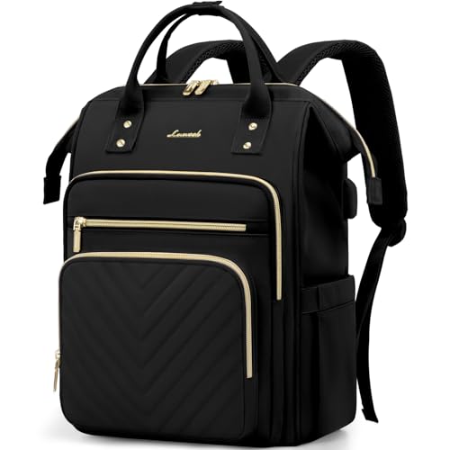 LOVEVOOK Rucksack Damen Groß, 17,3 Zoll Laptop Schulrucksack Mädchen Wasserdicht, Elegant Arbeitstasche Lehrertasche Reiserucksack, Tagesrucksack Hand