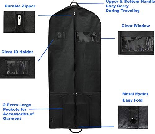 Simplehousware 54-Inch Heavy Duty Garment Bag w/Pocket for Suits, Tuxedos, Dresses, Coats 3 Simplehousware 54-Inch Heavy Duty Garment Bag w/Pocket for Suits, Tuxedos, Dresses, Coats