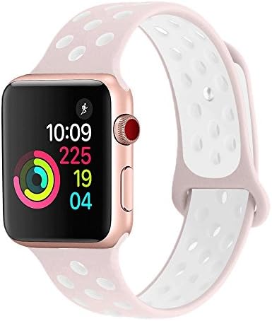 Tentan For Apple Watch 38MM 42MM, Dual-color Soft Silicone Sport Replacement Band for Apple Watch Series 3, Series 2, Series 1 S/M M/L Size