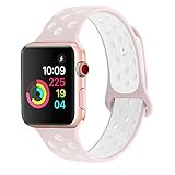 RUOQINI Compatible for Apple Watch 40MM 44MM, Dual-Color Soft Silicone Sport Replacement Band Compatible for Apple Watch Series 4 S/M M/L Size