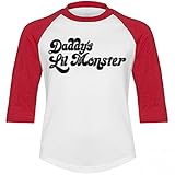 Kids Cute Daddy's Lil Monster: Youth American Apparel Raglan T-Shirt