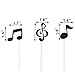 36 Pcs Music Notes Cupcake Toppers for Music Themed Party Decorations Glitter Musical Symbols Cupcake Picks for Baby Shower Birthday Party Supplies Black