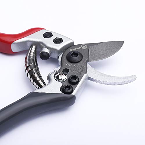 Sanung Pruning Shears Gardening Tools Garden Shears with Sharp Japanese High Carbon Steel Teflon Coated Blade and Non-slip Handles, Easy to Trim Tree Branches with Left and Right Hands for Farms - Thumbnail 2