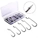 YONGZHI Fishing Hooks High Carbon Steel?Straight Shank Hook Offset Worm Hooks for Plastic Soft Lures Fish Hooks for Freshwater and Saltwater Size 5/0,4/0,3/0,2/0,1/0 (50pcs)