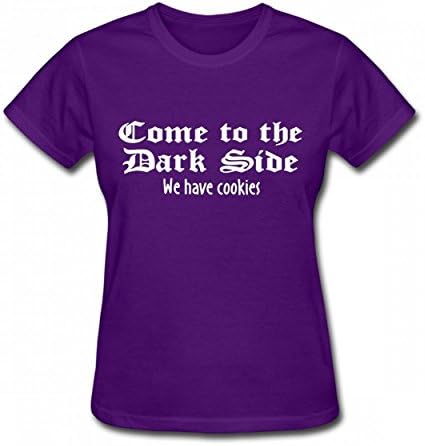 XNDHWD Come To The Dark Side We Have Cookies Tshirt 3D Printing T-Shirts Women's Tee Purple