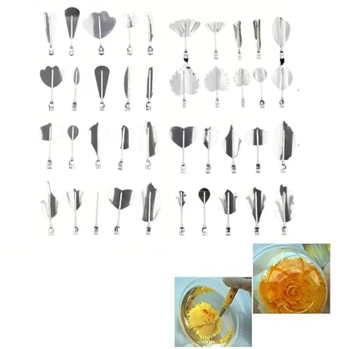 Herramientas de Gelatinapara Tartas,44PCS Herramientas de Arte de Gelatina 3D Utensilios de Acero inoxidable para Gelatina Para Decorar Tartas y Elaborar Tartas de Gelatina