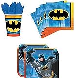 Batman Party Pack Set Plates, Cups, Napkins (16 guests)