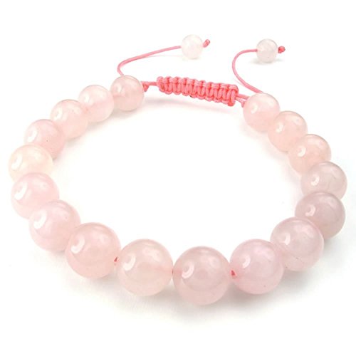Konov womens natural gemstone crystal rose quartz brace…