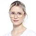 SOOLALA Ladies Oversized Cat Eye Reading Glass Modern Eyeglass Frame, Pink, 1.5