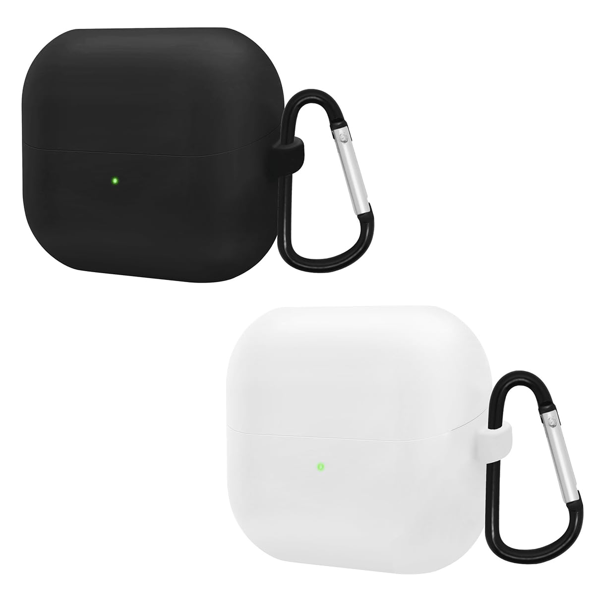 Taoricen Silicone Cover Protective Case Compatible with Galaxy Buds 3 / Buds 3 Pro Headphone Charging Compartment (Black + White)