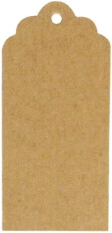 Scalloped Kraft Hang Tags Holiday DIY Gift Tags with Pre-cut Jute Twine - 50 Ct. - Twilight Parties