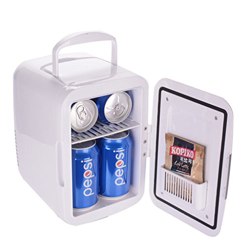Click Here to See More Images QIHANGCHEPIN Portable 4L Car Refrigerators Cooling Heating Dual-use Mini Fridge Economical Freezer 12V Cooler Box Camping Home Refrigerator White