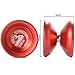 Magic YOYO N12 Aluminum Alloy Metal Unresponsive Professional Yo-yos Yo Yo 1 Gloves 5 Strings for Girls Boys Kids Birthday Toy- Red