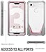 Google Pixel 3 XL Case, Poetic Guardian [Scratch Resistant Back] Full-Body Rugged Clear Hybrid Bumper Case Built-in-Screen Protector Google Pixel 3 XL Pink