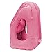 SENQIAO Inflatable Travel Pillow,Air Cushion Portable Nap Pillow for Airplanes,Cars,Office Napping,Soft PVC Flocking (Pink)
