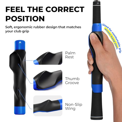 Honharo Golf Club Grip – Golf Grip Trainer & Grip Corrector for Proper Hand Position and Muscle Memory – Non-Slip, Easy Install,Golf Grip Kit Fits Standard Driver, Iron, Wedg