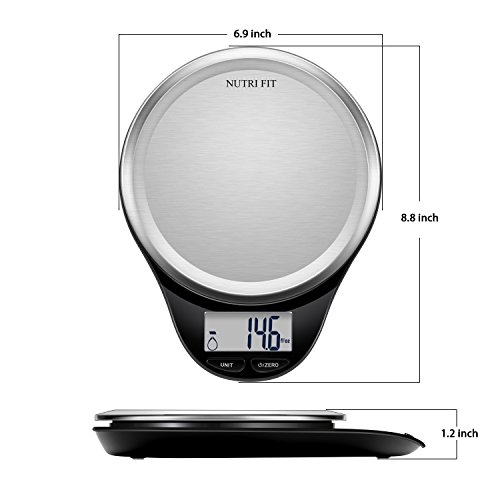 image for Digital Kitchen Scale with Dough Scraper,NUTRI FIT High Accuracy Multi