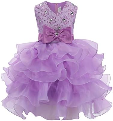Kids Girl Dress Ruffles Flower Lace Bow Party Wedding Dresses