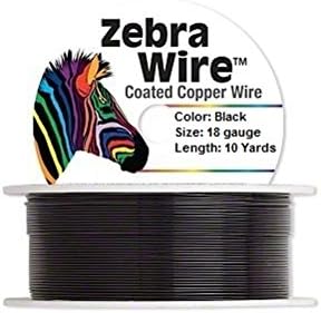 Zebra Coated Copper Wire Black 18 Gauge 10 Yards
