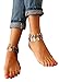 PearlPlus 1 Pair Vintage Boho Style Chain Anklet Set Coin Tassels Beach Hawaiian Ankle Bracelet For Girls