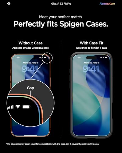 Spigen GLAStR EZ Fit PRO for iPhone 17 PRO Screen Protector | iPhone 17 | iPhone 16 PRO Premium Tempered Glass [Aluminum-Enhanced Durability] Impact resistance [2 PACK]
