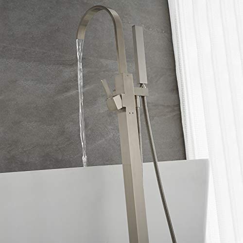 Artiqua Freestanding Bathtub Faucet Tub Filler Brushed Nickel Waterfall