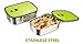 SUMMER SALE! Stainless Steel Bento Lunch Box Set 3 in 1. BPA FREE! Leak Proof With Easy to Identify Green Lids. Perfect For The Family.