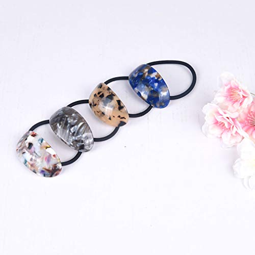 4PCS Leopard print Ponytail Cuffs Elastic Hair Band Hair Tie Stretch Headwear Hair Holder Set for Women Girls