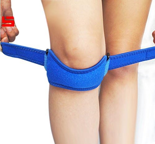 YIKAKA Patella Knee Strap for Knee Pain Relief for Hiking, Basketball,Soccer, Volleyball &amp; Squats (1 Piece) (Blue)
