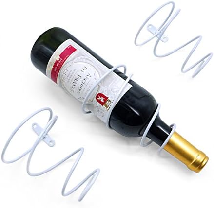 3 Pack Metal Wine Rack Wall Mounted, Wine Holder Wall Decor Art, Included Mounting Screws and Anchors (White, Style B)