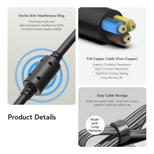 HKY 12V 5A Power Supply Power Supply Adapter Universal Charger 12v AC/DC 100-240v 50/60Hz 60W for LED Light Strips, LCD Monitors, TVs with 10 DC Plug Adapters