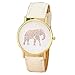 Orangesky Women's Elephant Printing Pattern Leather Watch