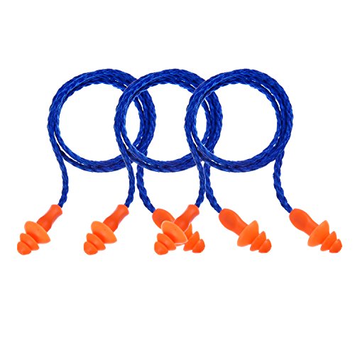 image for Bememo 20 Pairs Corded Ear Plugs Reusable Silicone Earplugs Sleep Nois