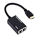JahyShow HDMI Extender Over RJ45 CAT5e CAT6 LAN Ethernet Network Balun Adapter Repeater Up to 100ft 1080P HDMI Cable, 30M Sender + Receiver, 2 Ports RJ45