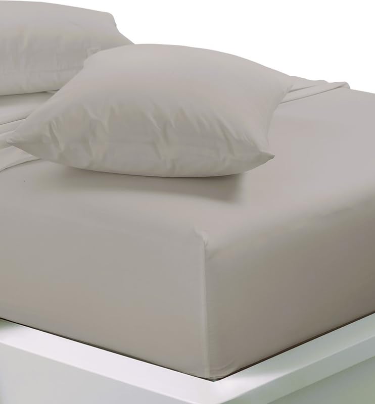 Fitted Sheet Double size Silver Soft, Deep Pocket, Wrinkle Free, Easy Care Poly Cotton (D silver)