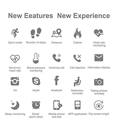 Igemy Sport Tracker, 2019 Smart Watch Fitness Aktivität Herzfrequenz Tracker Blutdruckuhr IP67 (Rosa) – Bild 8