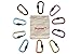 Carabiner 10 Pcs Assorted Colors, INCIPIENT Aluminum Alloy locking D-ring Keychain Clip Hook Outdoor Camping Equipment With Screw Lock