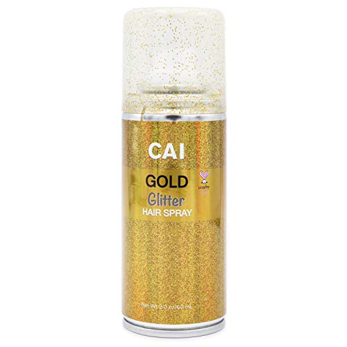 Hair and Body Glitter, Metallic and Glow In The Dark Spray (Glitter Gold)