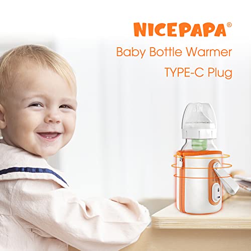 NICE PAPA Portable Bottle Warmer, Travel Bottle Warmer for 911oz, USB