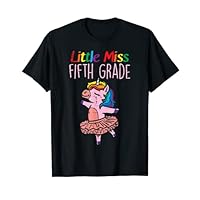 Little Miss 5th Fifth Grade Unicorn First Day Of School Girl T-Shirt