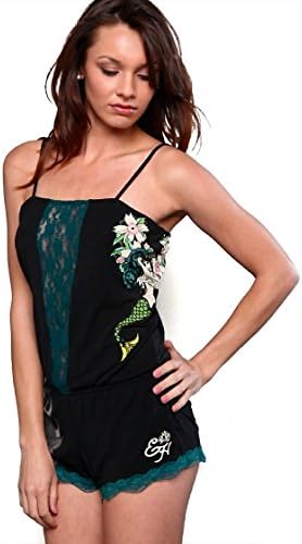 Ed Hardy Intimates Romper with lace details