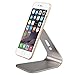 iPhone Desktop Stand,KINGWorld Portable Universal Solid Aluminum Micro-Suction Holder Cradle for E-Readers and Smartphones,Compatible with iPhone/ipad/Samsung Galaxy and Other Cellphones-Sliver