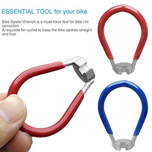 M-jump 3 Pack Bike Spoke Tool + 2 PCS Bike Spoke Light, Bicycle Spoke Wrench Cycling Pocket Tools 5 in 1 Bike Rim Correct Kit