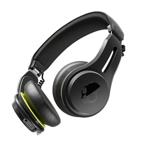 Icon ANC Wireless On-Ear Bluetooth Headphones, Active Noise Cancelling, Up to 60 Hours Battery, Sweat Water Resistant, Foldable and Durable, Microphone for iPhone Android - True Black