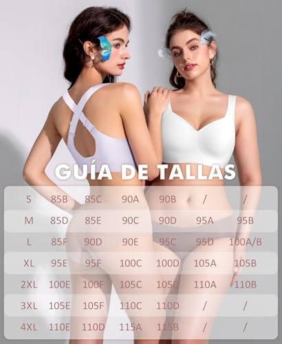 Ganado Women's Wireless Bras Wide Strap Bra Push up Padded Basic Seamless Bralette