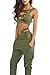 Prograce Women's Sexy Criss Cross High Waisted Bandage 2PCS Bikini Set, L Army Green