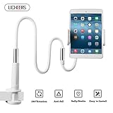 Flexible Phone Stand, Licheers Lazy Phone Holder Long Arm Gooseneck, 360 Rotating Bracket for Universal Cell Phone, Safe Grip Securely Clamped to Desk, Bed Post, Counter Top (White)