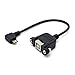 CY 90 Degree Left Angled Micro USB 5pin Male to USB B Female Panel Mount Type Cable with Screws 20cm